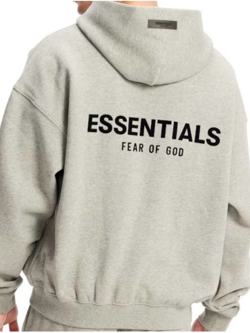 Fear of God Essentials Heather Gray Logo Pullover Hoodie Sweatshirt XL